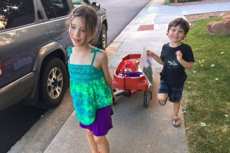 Dana and Brother Selling Cookies